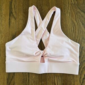 Fabletics soft pink sports bra